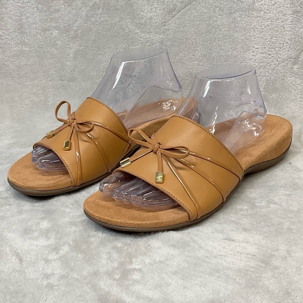 Vionic Bella Slide Sandals With Bow Camel Women’s 10 - Picture 3 of 8